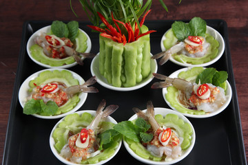 Raw shrimps Thai food