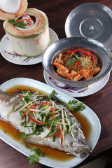 Set of Thai food menu