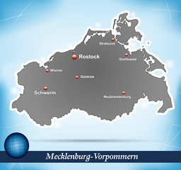 Inselkarte von Mecklenburg-Vorpommern Abstrakter Hintergrund in
