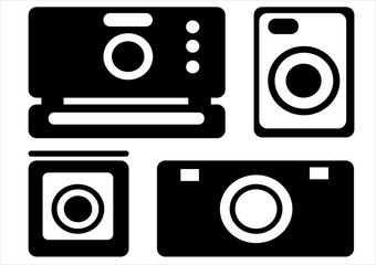 camera icons isolated on white background