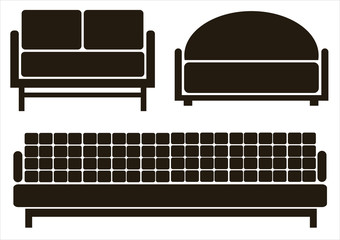 furniture icons isolated on white background