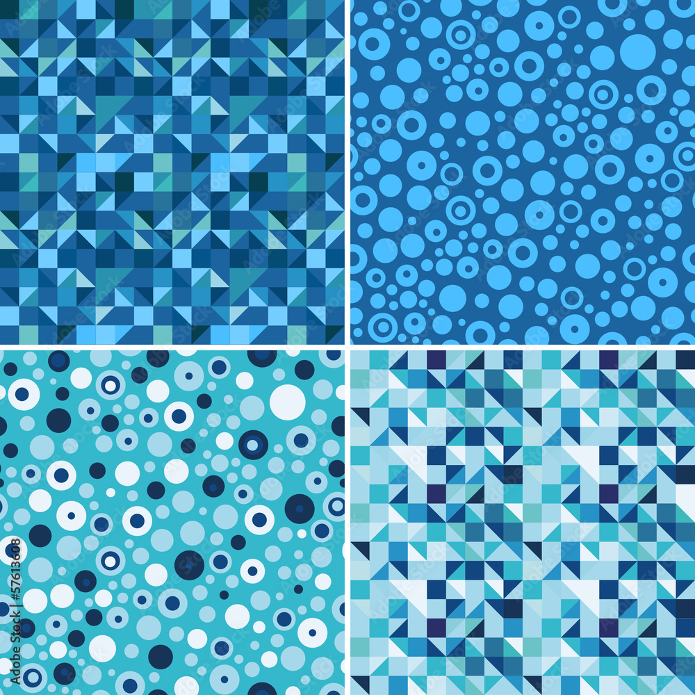 Poster set of geometric seamless patterns