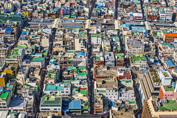Fototapeta na wymiar Busan, South Korea rooftops