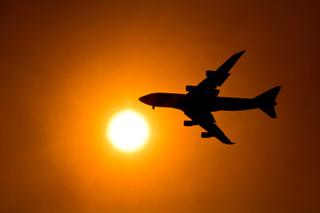 Aircraft in the sunset