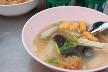 Vegan paste of rice flour or boiled Chinese pasta squares at Yao