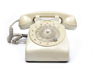 Old Telephone on White backgound
