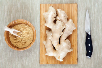 Fresh and ground ginger root