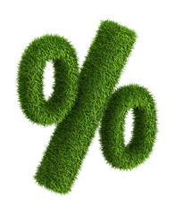 Natural grass percent sign