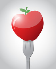 Obraz premium fork and apple illustration design