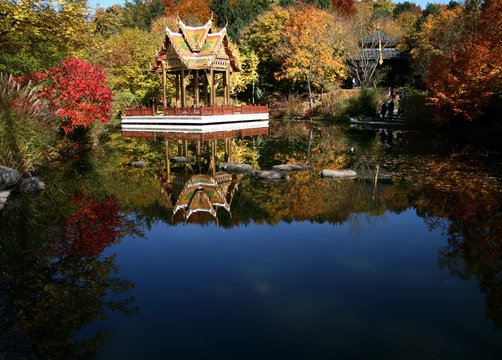 Wasserspiegelung China Im Herbst