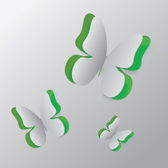 Cut out white paper butterfly