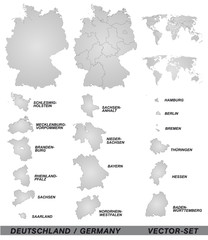 Grenzkarte von Deutschland mit Grenzen in Violett