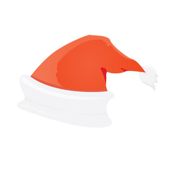 Santa Claus red hat isolated on white background.