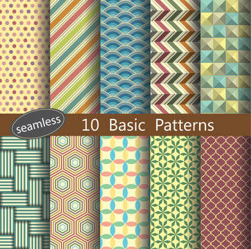 basic pattern's unit collection for making seamless wallpapers
