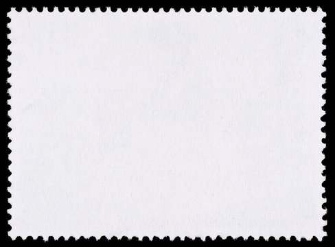 Blank Postage Stamp Isolated on Black