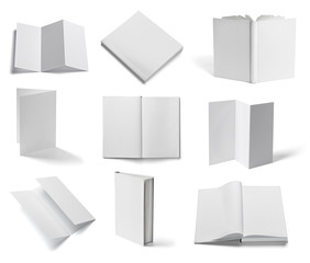 leaflet notebook textbook white blank paper template book
