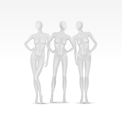 Vector Set of Isolated Female Mannequins