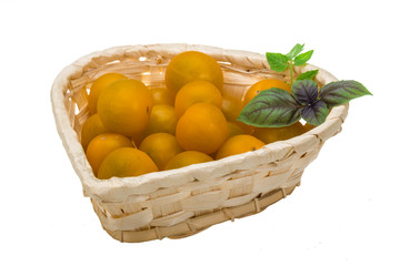 Yellow bright cherry tomato