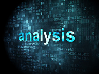 Obraz premium Advertising concept: Analysis on digital background