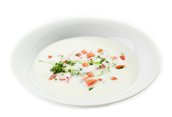 cold yogurt soup with cucumbers
