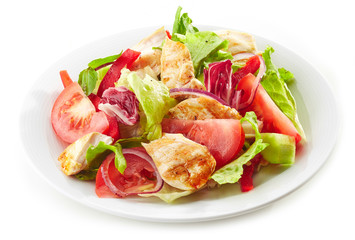 vegetable salad with grilled chicken