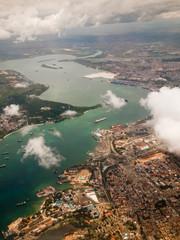 View of the city of Mombasa from above