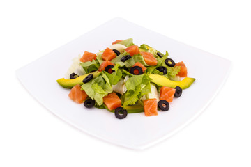 fresh salad with salmon