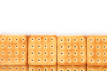 Delicious crackers isolated on white