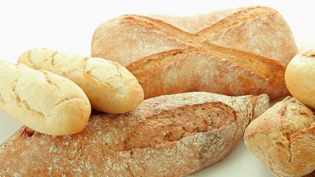 Group of different bread products