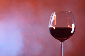 Glass with red wine