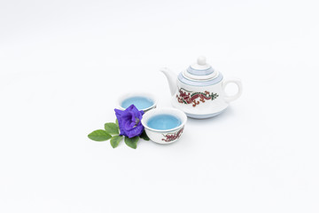 Butterfly pea Tea on White Background