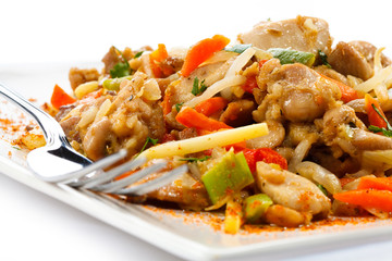Asian food - chicken with vegetables