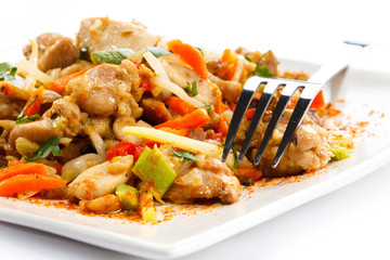 Asian food - chicken with vegetables