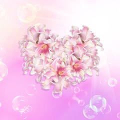 The beautiful abstract flowers Heart of the petals pink lily