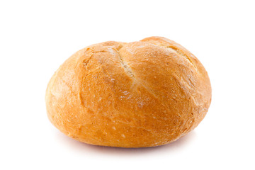 Bread roll on white background