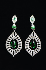 Silver earrings with jewels