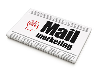 Advertising news concept: newspaper with Mail Marketing