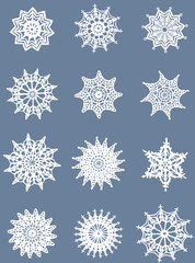 Set of lace snowflakes