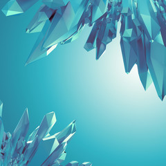 3d abstract blue arctic crystal shape background © wacomka
