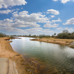 irrigation channel through a desert