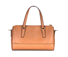 Brown women bag isolated on white background