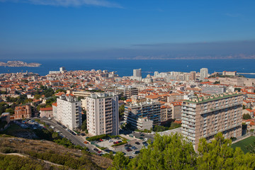 View of Marseilles city and the Gulf of Lion