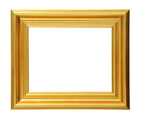 Golden photo frame clipping path.