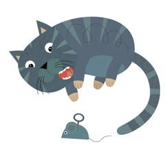 The cartoon cat - illustration for the children