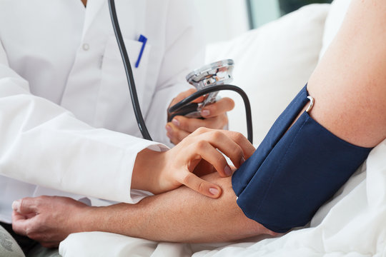 Taking blood pressure