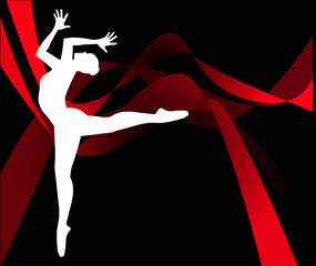 silhouette di ballerina su sfondo astratto © passiflora70