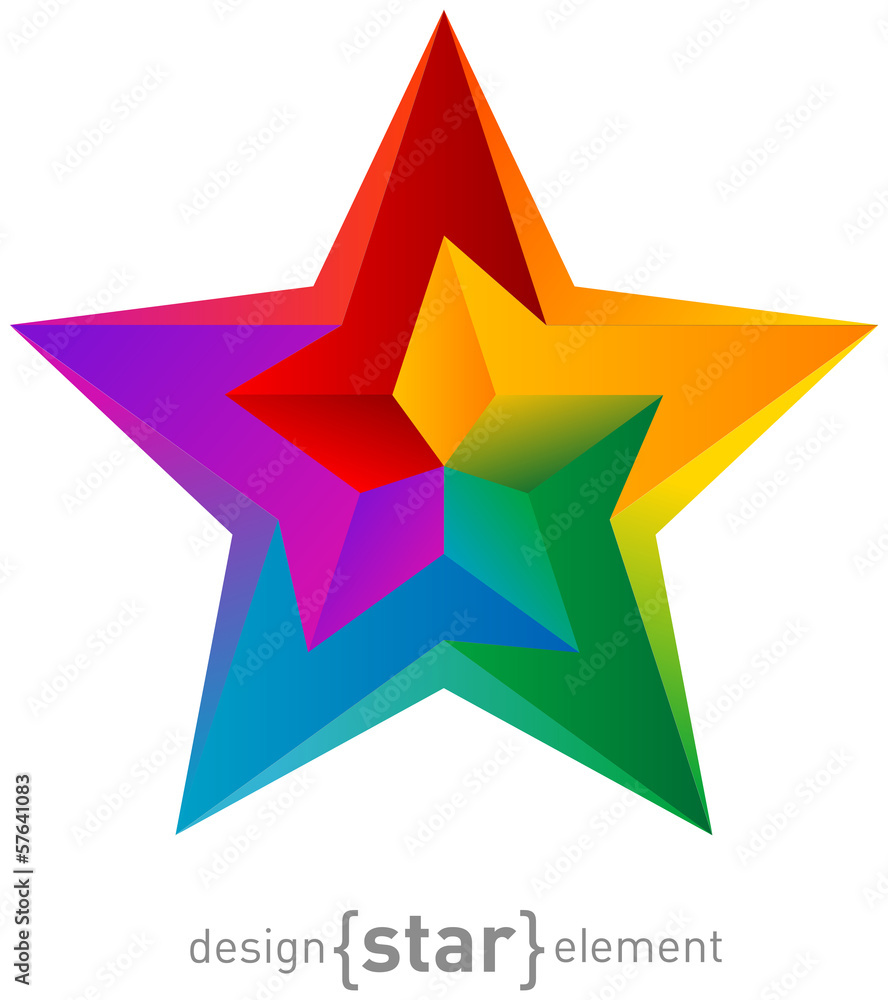 Poster abstract impossible colorful star design element