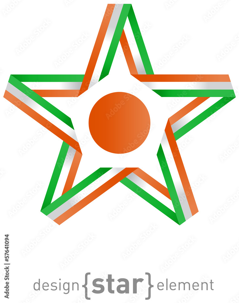Poster star with flag of niger colors and symbols design element