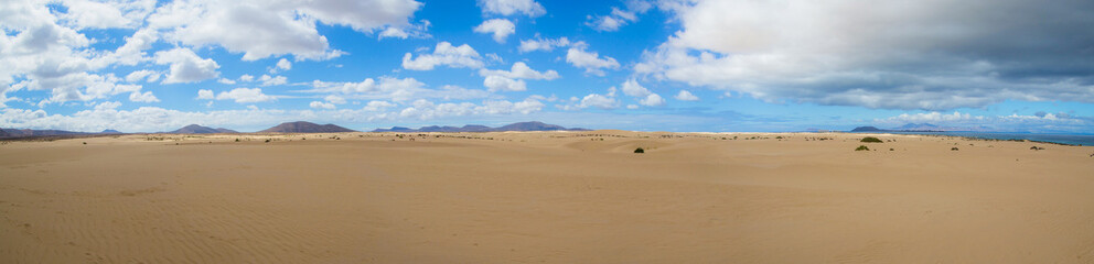 Desert landscape at Park of Corralejo, Fuerteventura, Canary isl