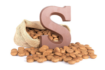 Jute bag with ginger nuts and chocolate